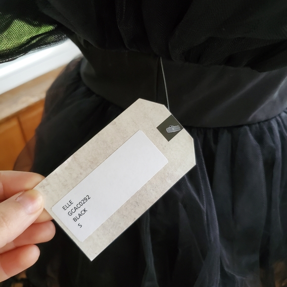 Katie May Elle tulle mini dress black strapless layered poofy size small - Picture 7 of 10